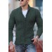 Men's Fashionable Pure Color V-neck Knit Sweater