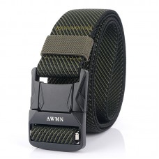 AWMN 125cm Punch Magnetic Buckle Tactical Belt Quick Release Nylon Leisure Belt for men women