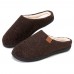 Men Soft Sole Slip Resistant Lamb Wool Lining Thicken Warm Home Winter Slippers