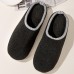 Men Soft Sole Round Head Slip Resistant Thicken Warm Home Winter Slippers