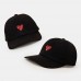 Unisex Cartoon Love  Heart Embroidery Relaxed Adjustable Cap Wide Brim Dome Breathable Suncreen Baseball Cap