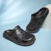 Men Hollow Out Lightweight Soft Sole Pure Color Comfy Sandals Casual Slippers