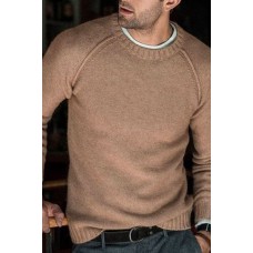 Men's Crew Neck Solid Color Sweater